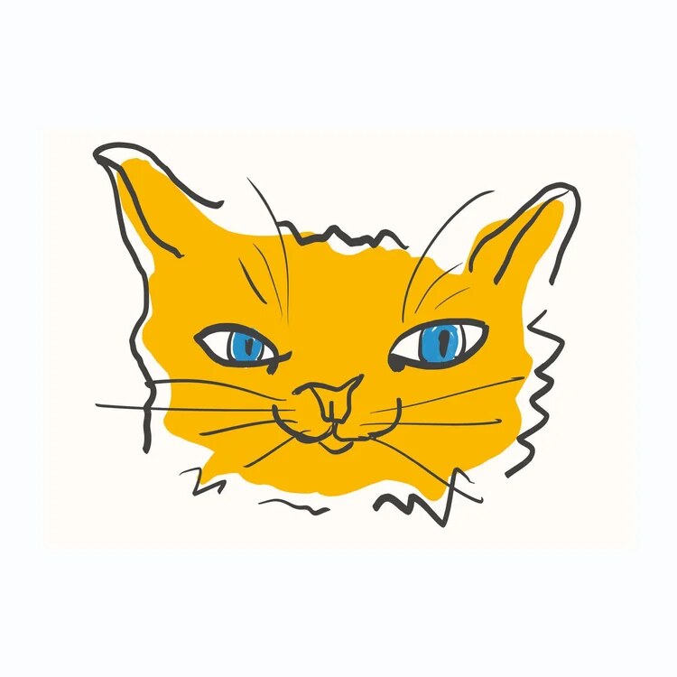 Carte postale chat roux illustrée par Floor Koop